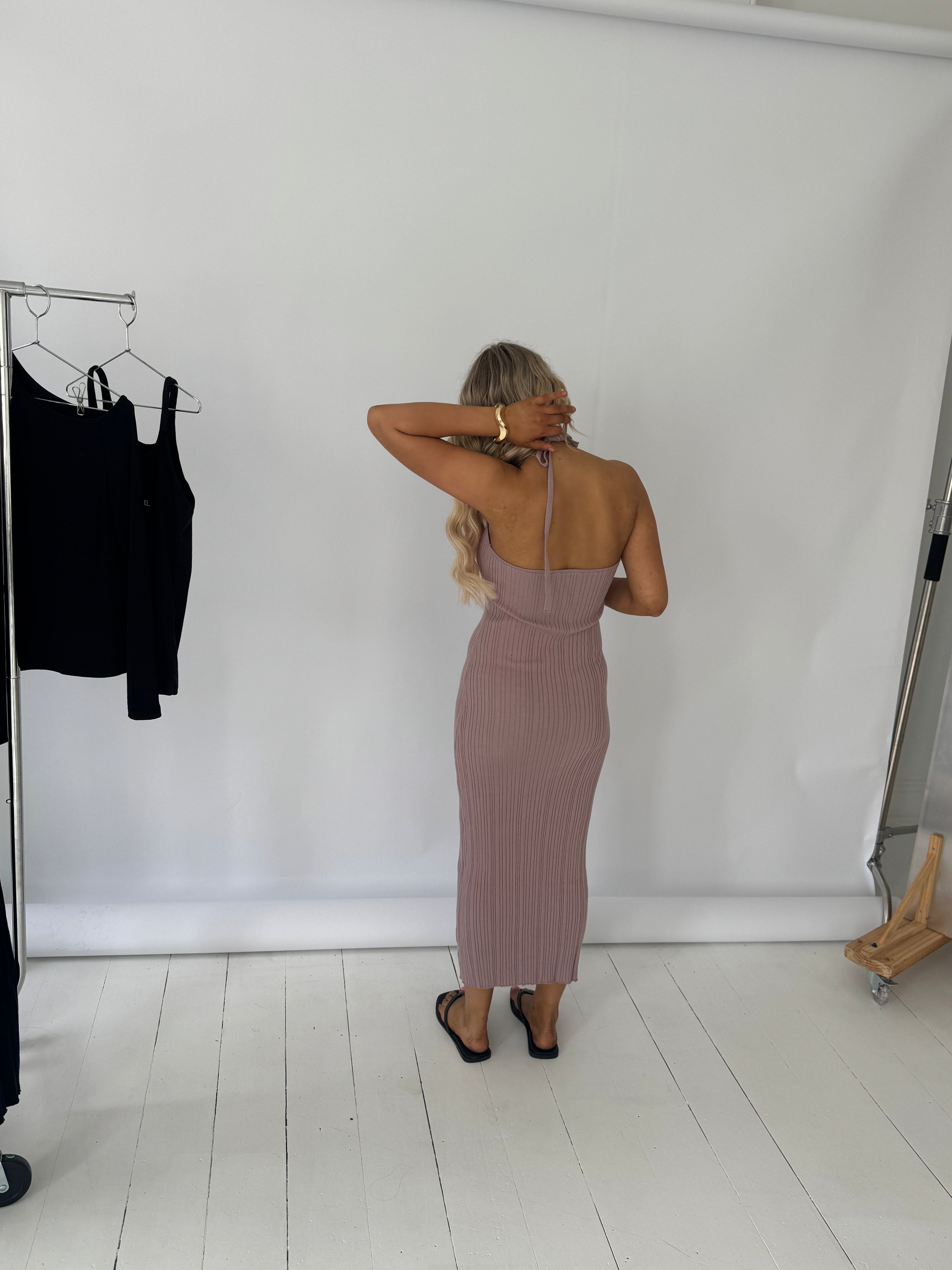 Marlo Halter Dress (Khaki)
