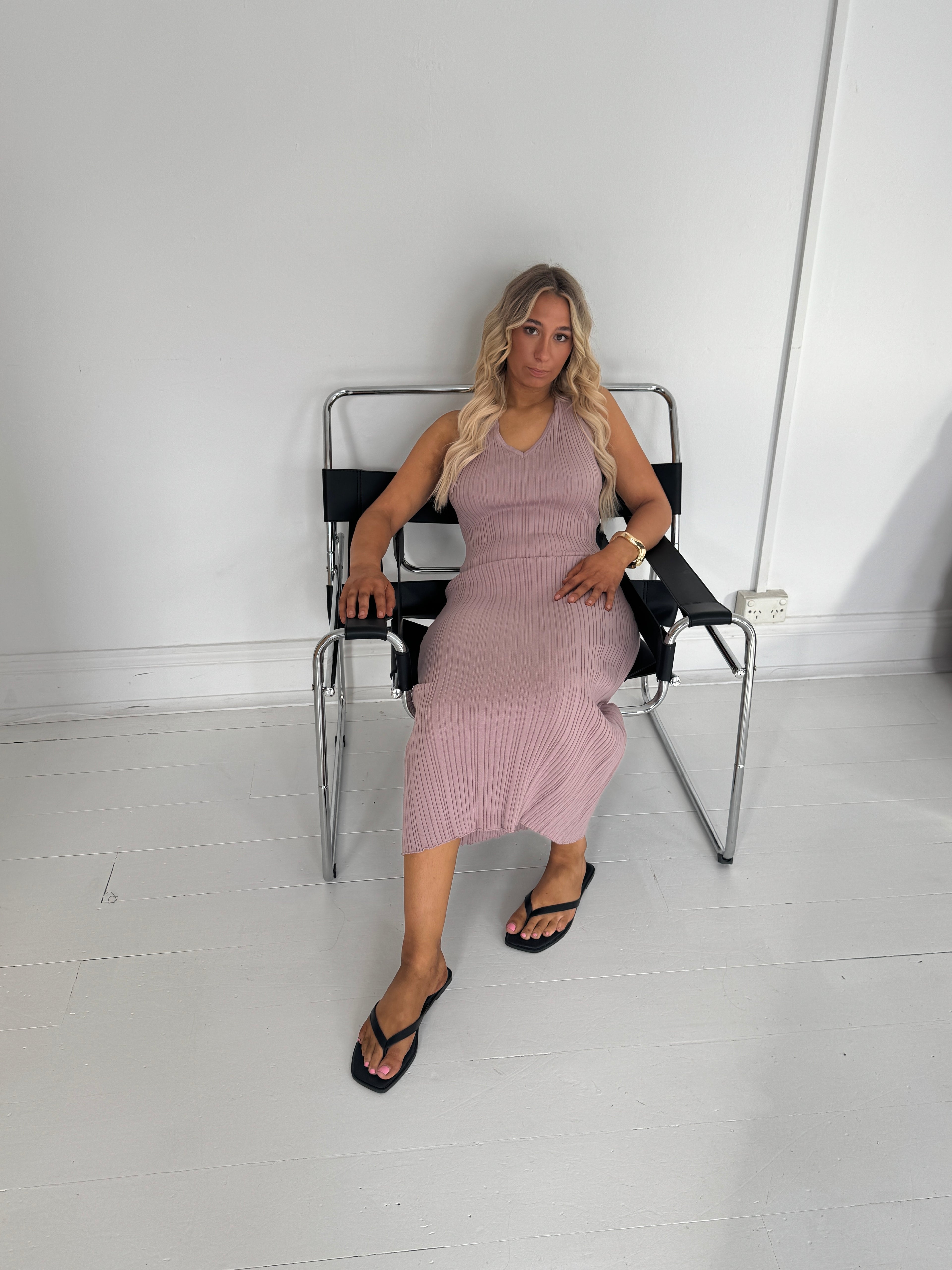 Marlo Halter Dress (Khaki)