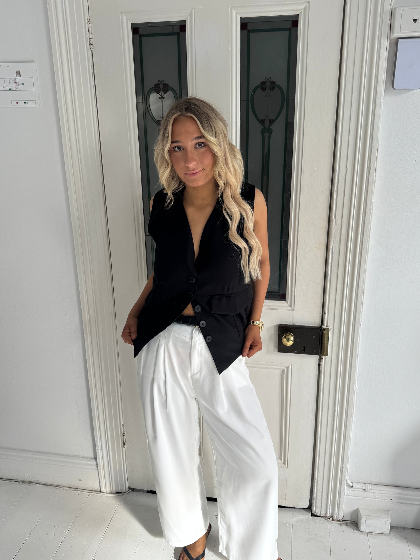 Simone Blazer Vest in Black