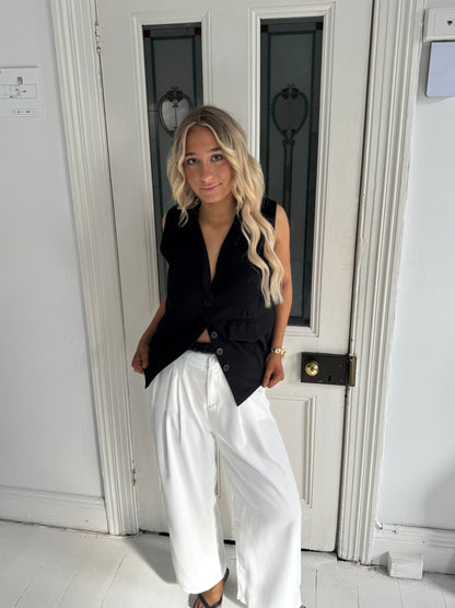 Simone Blazer Vest in Black