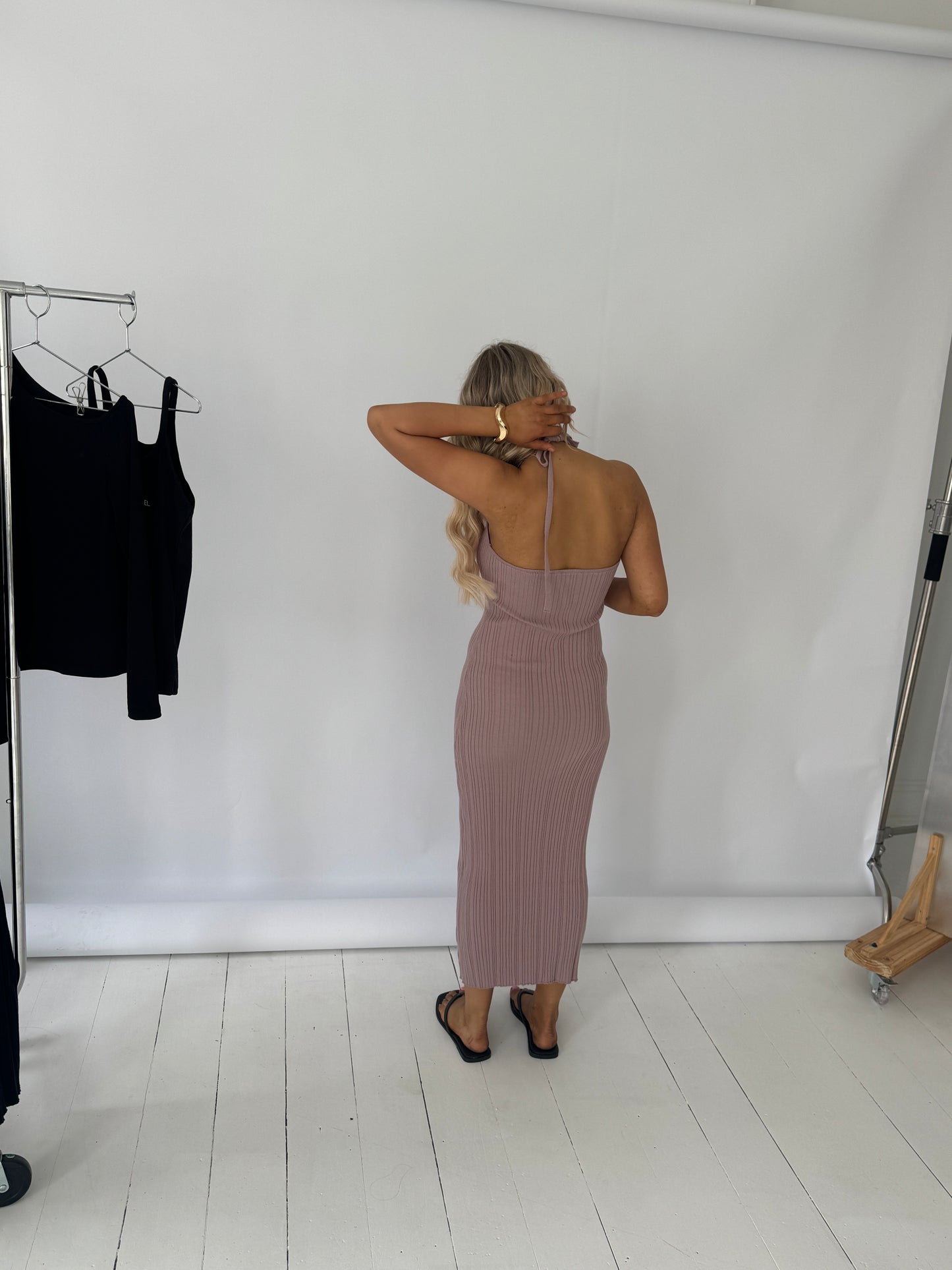 Marlo Halter Dress (Khaki)