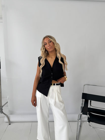 Simone Blazer Vest in Black
