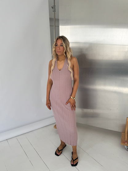 Marlo Halter Dress (Khaki)