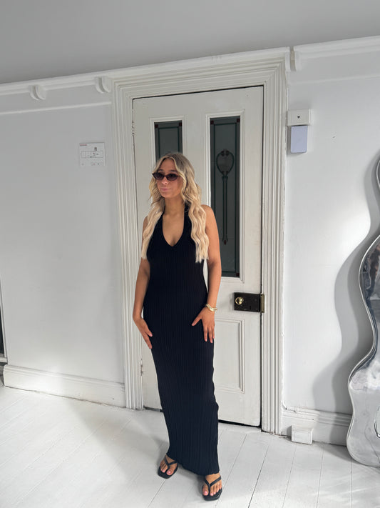Marlo Halter Dress (Black)